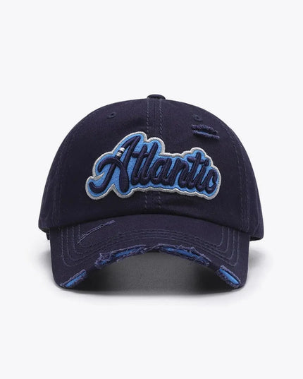 ATLANTIC Graphic Distressed Baseball Cap - ShopEasier