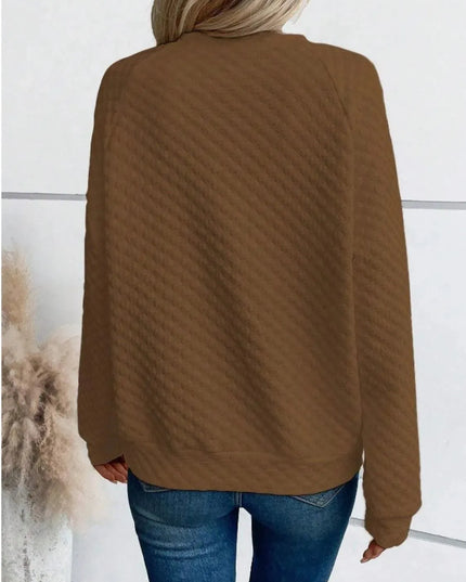 Notched Sleeve Basic Sweatshirt