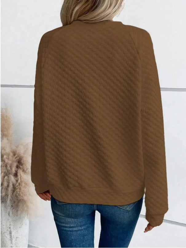 Notched Sleeve Basic Sweatshirt