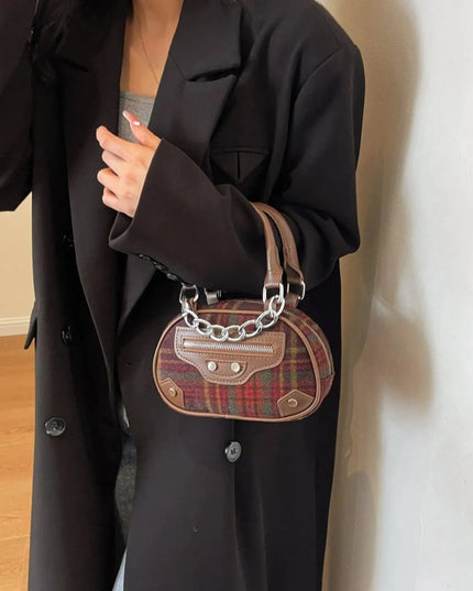 Plaid Print Crossbody Bag