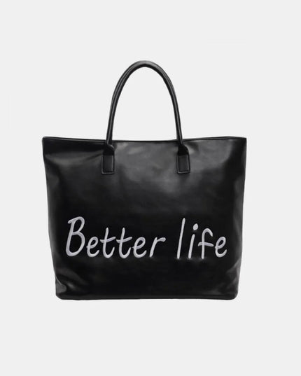 BETTER LIFE PU Leather Tote Bag