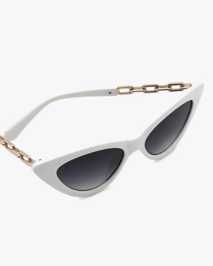 Chain Detail Cat-Eye Sunglasses - ShopEasier