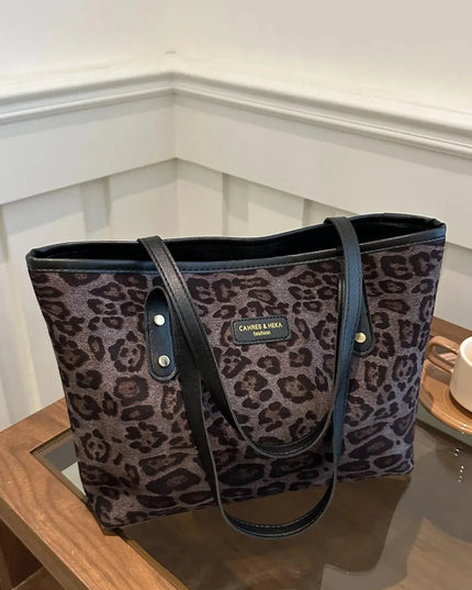 Bolsa de poliéster con estampado de leopardo