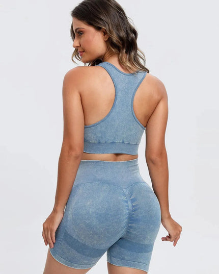 Scoop Neck Wide Strap Top and Shorts Active Set - ShopEasier