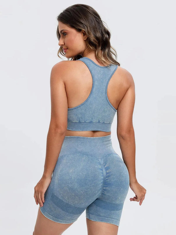 Scoop Neck Wide Strap Top and Shorts Active Set - ShopEasier