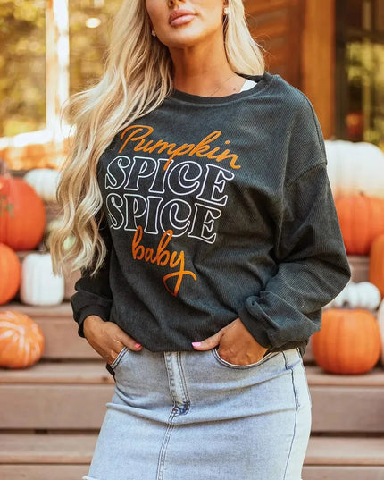 Graphic Letter Print Long Sleeve Pullover Sweatshirt