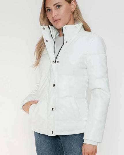 YMI Pocketed Zip Up Turtleneck Puffer Jacket - ShopEasier