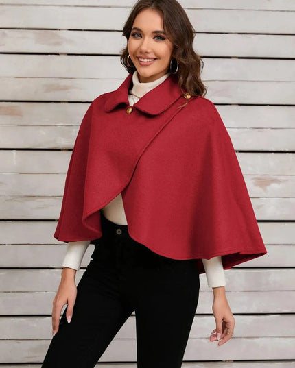 Collared Neck Cropped Cape - ShopEasier