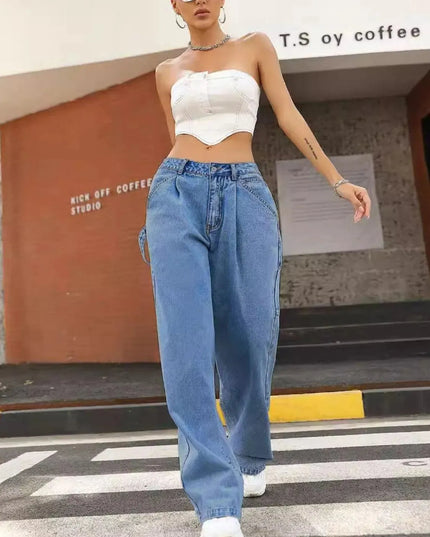 Wide Leg Jeans with Pockets - ShopEasier