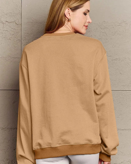 Simply Love Full Size LOVE Round Neck Sweatshirt - ShopEasier