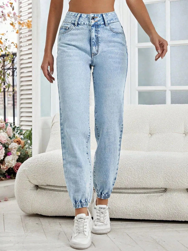 High Waist Jeans with Pockets - ShopEasier