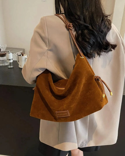 Suede Large Shoulder Bag