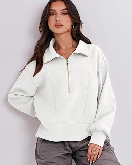 Collared Half Zip Sweatshirt for Comfort and Style