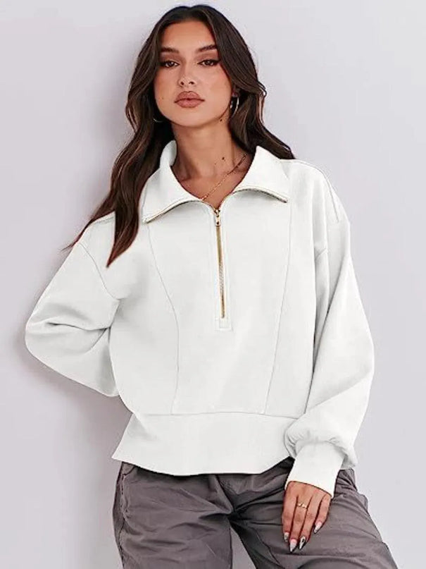 Collared Half Zip Sweatshirt for Comfort and Style