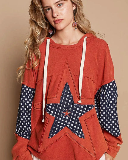 Starry Chic Raw Edge French Terry Hoodie