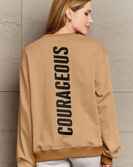 Simply Love Full Size COURAGEOUS Graphic Sweatshirt - ShopEasier