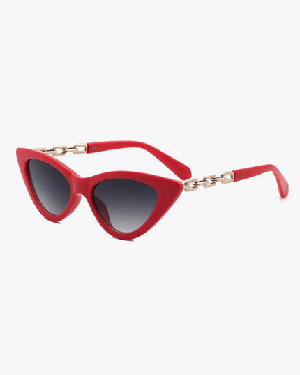 Chain Detail Cat-Eye Sunglasses - ShopEasier