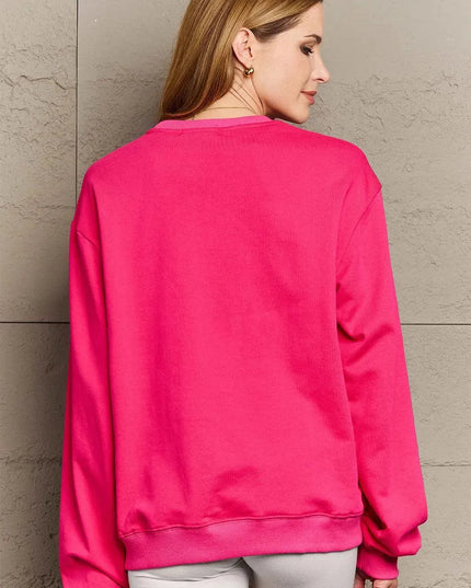 Simply Love Full Size 2024 Round Neck Dropped Shoulder Sweatshirt - ShopEasier