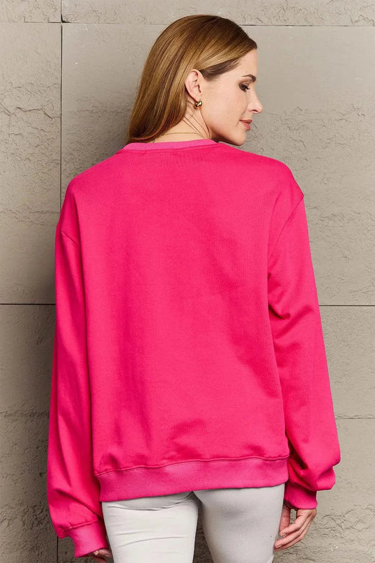 Simply Love Full Size 2024 Round Neck Dropped Shoulder Sweatshirt - ShopEasier