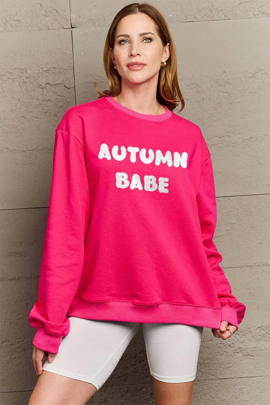 Simply Love Full Size AUTUMN BABE Graphic Sweatshirt - ShopEasier