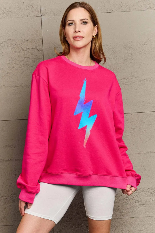 Simply Love Full Size Graphic Round Neck Sweatshirt - ShopEasier