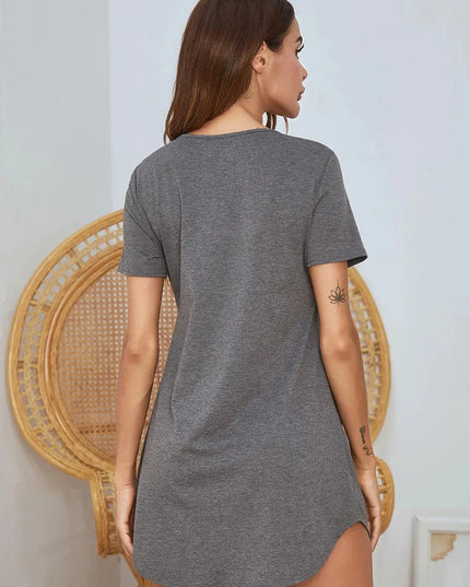 V-Neck Short Sleeve Lounge Dress