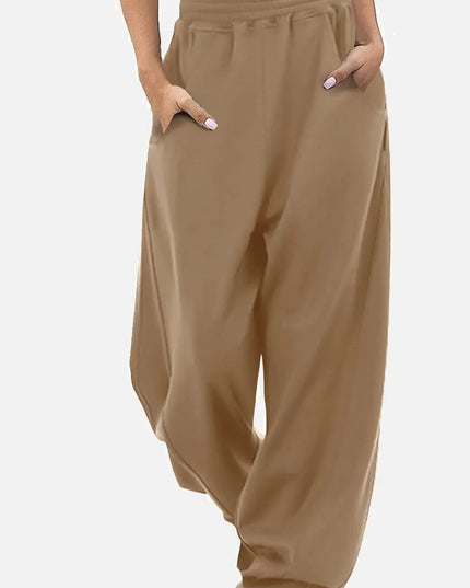 Comfy Pocketed Elastic Waist Lounge Pants