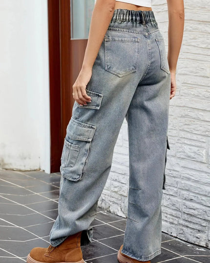 Washed Jeans with Pockets - ShopEasier