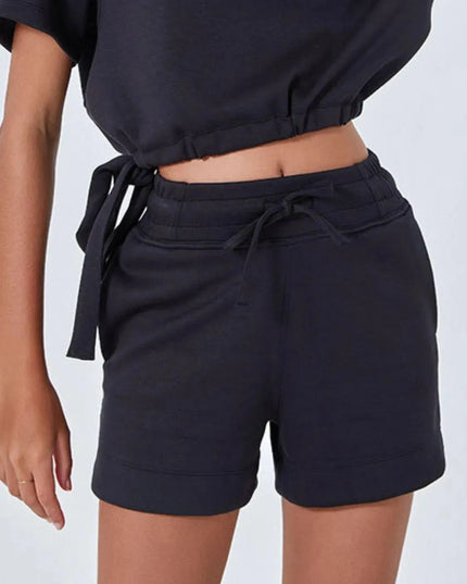 Casual Opaque Drawstring Shorts with Convenient Pockets