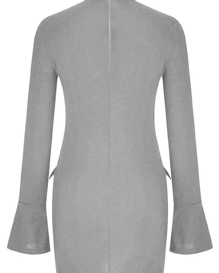 Mock Neck Long Sleeve Mini Dress - ShopEasier