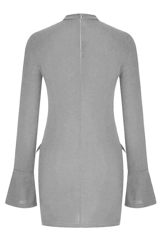 Mock Neck Long Sleeve Mini Dress - ShopEasier