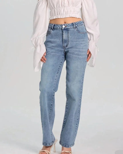 Straight Jeans with Pockets - ShopEasier