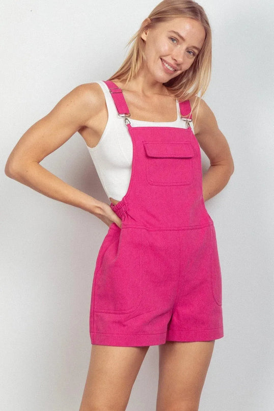 VERY J Adjustable Suspender Overalls with Pockets - ShopEasier