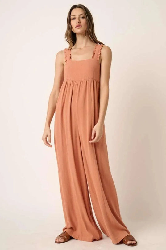 Mittoshop Sleeveless Wide Leg Jumpsuit - ShopEasier