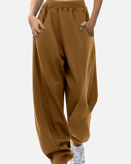 Comfy Pocketed Elastic Waist Lounge Pants