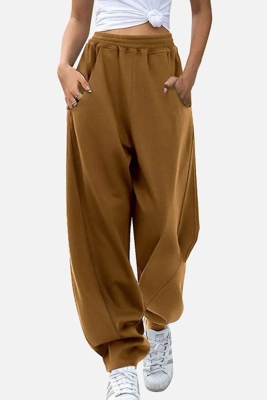 Comfy Pocketed Elastic Waist Lounge Pants