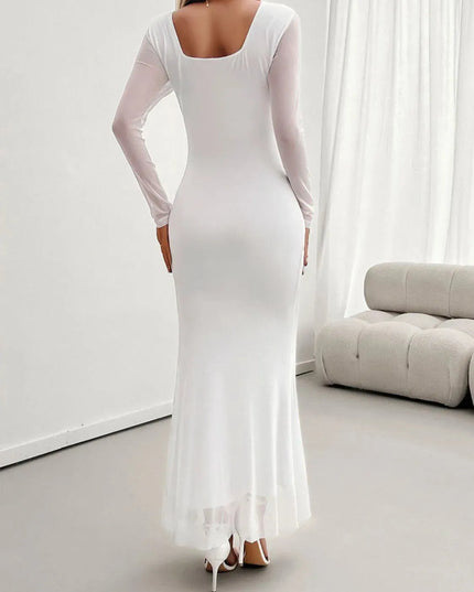 Devine Ruffled Surplice Long Sleeve Maxi Dress