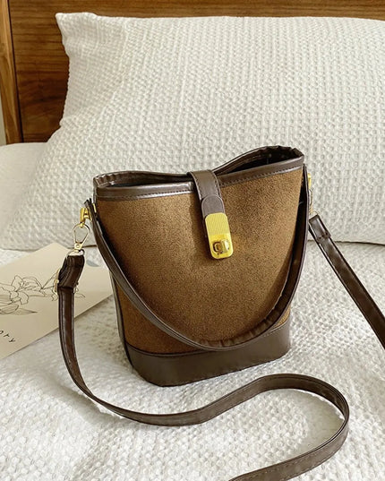 PU Leather Bucket Crossbody Bag