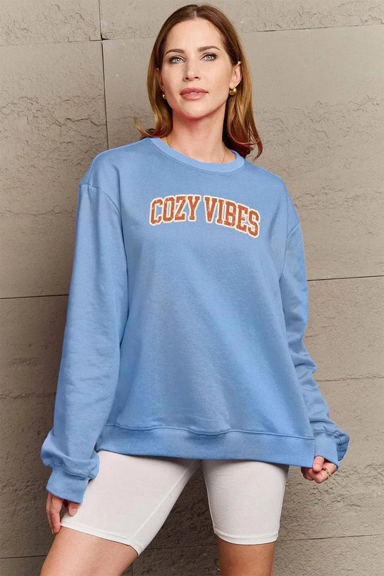 Cozy Vibes Graphic Sweatshirt - Simply Love Collection