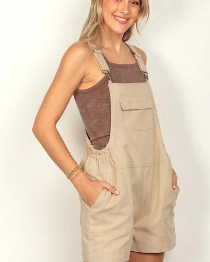 VERY J Adjustable Suspender Overalls with Pockets - ShopEasier