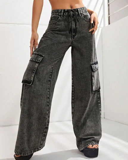 Wide Leg Jeans with Pockets - ShopEasier