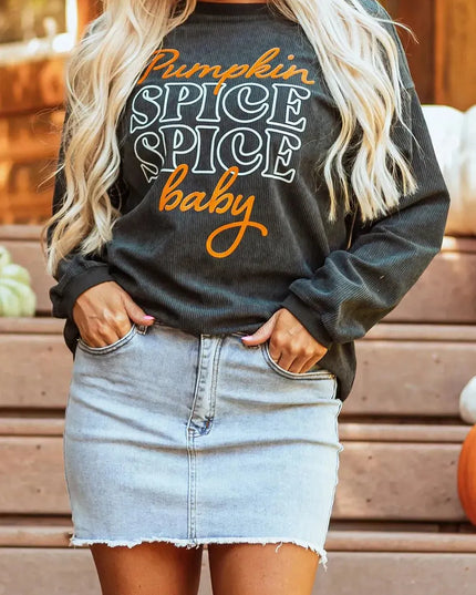 Graphic Letter Print Long Sleeve Pullover Sweatshirt