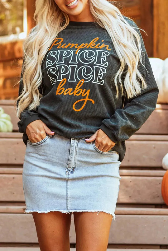 Graphic Letter Print Long Sleeve Pullover Sweatshirt