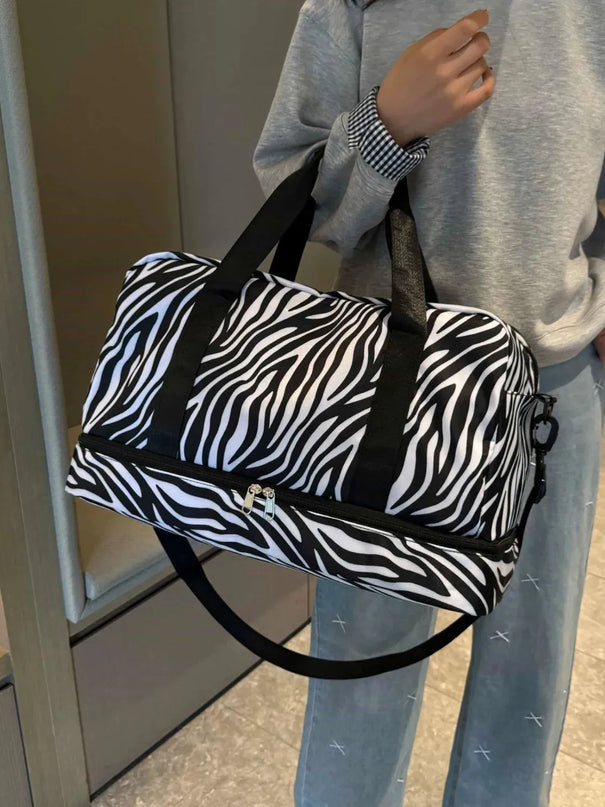 Bolsa de viaje de tela Oxford con estampado de leopardo