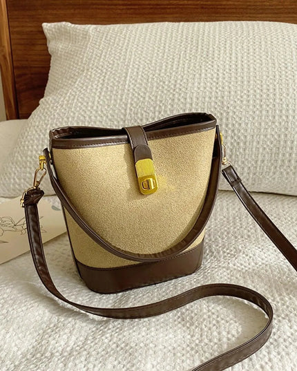 PU Leather Bucket Crossbody Bag