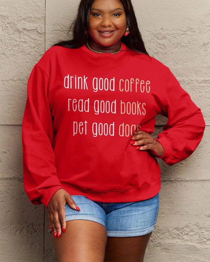 Simply Love Full Size Letter Graphic Round Neck Sweatshirt - ShopEasier