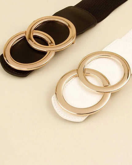 Zinc Alloy Buckle Elastic PU Belt - ShopEasier