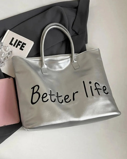 BETTER LIFE PU Leather Tote Bag