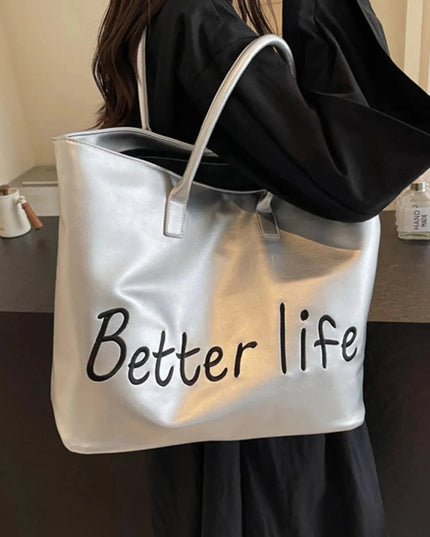 BETTER LIFE PU Leather Tote Bag