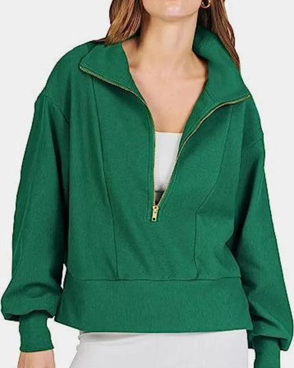 Collared Half Zip Sweatshirt for Comfort and Style